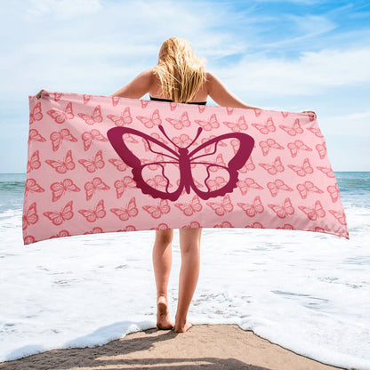 Towel - Pink Butterfly - Stylin Spirit