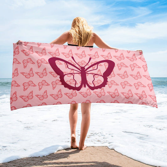 Towel - Pink Butterfly - Stylin Spirit
