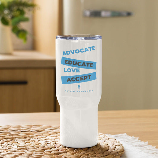 Travel mug with a handle - Autism Awareness - Stylin Spirit