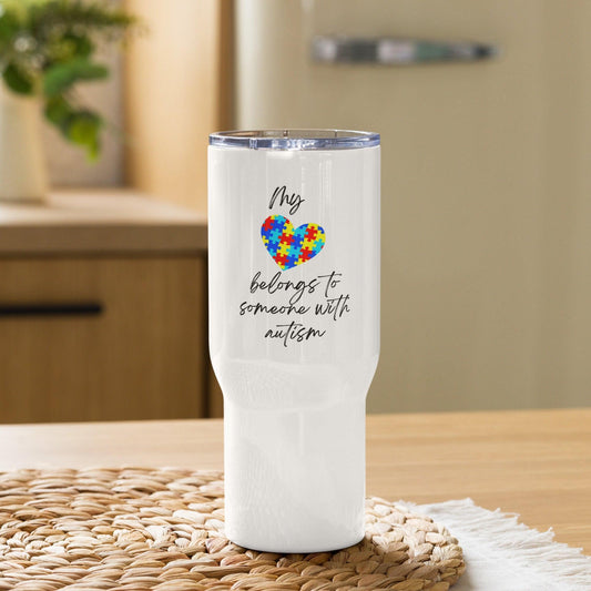 Travel mug with a handle - Autism Awareness - Stylin Spirit