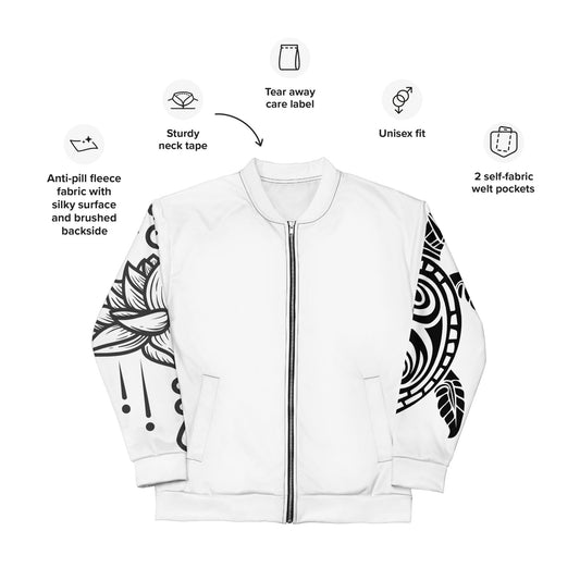 Unisex Bomber Jacket - Logo - Turtle - Peace - Stylin Spirit