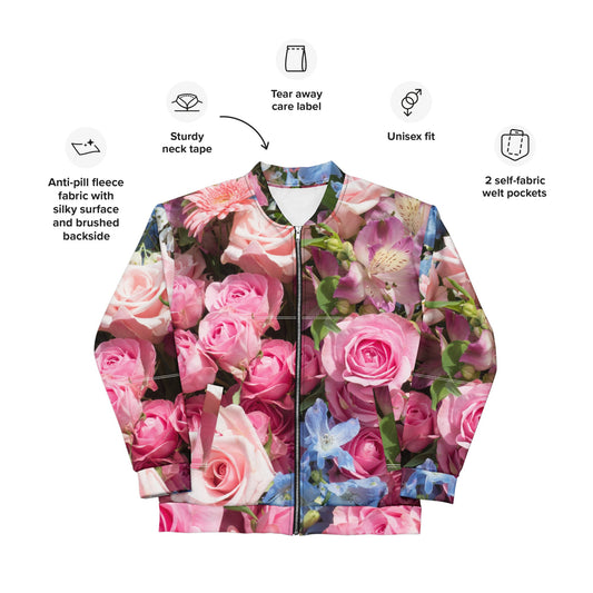 Unisex Bomber Jacket - Spring Flowers - Stylin Spirit
