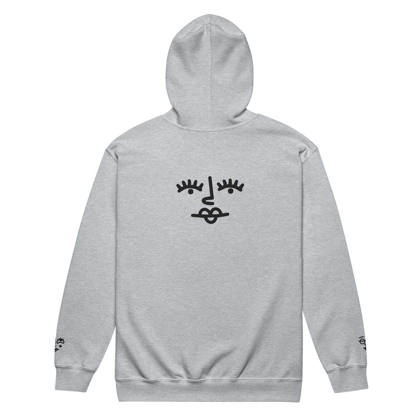 Unisex heavy blend zip hoodie - Girly Face Black Embroidery - Stylin Spirit