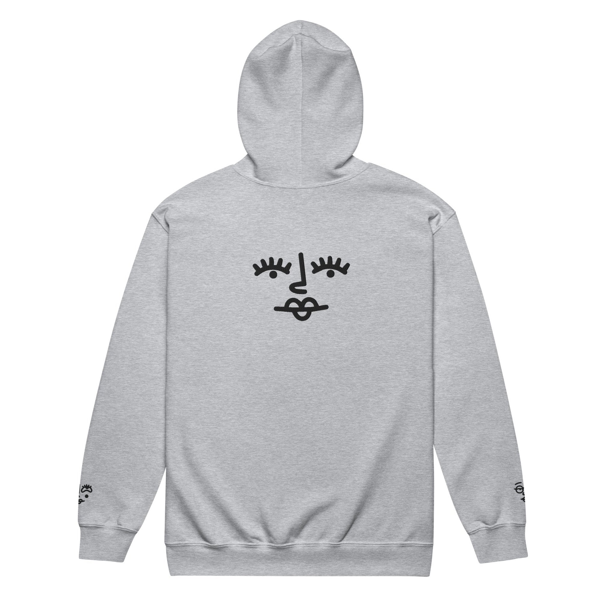 Unisex heavy blend zip hoodie - Girly Face Black Embroidery - Stylin Spirit