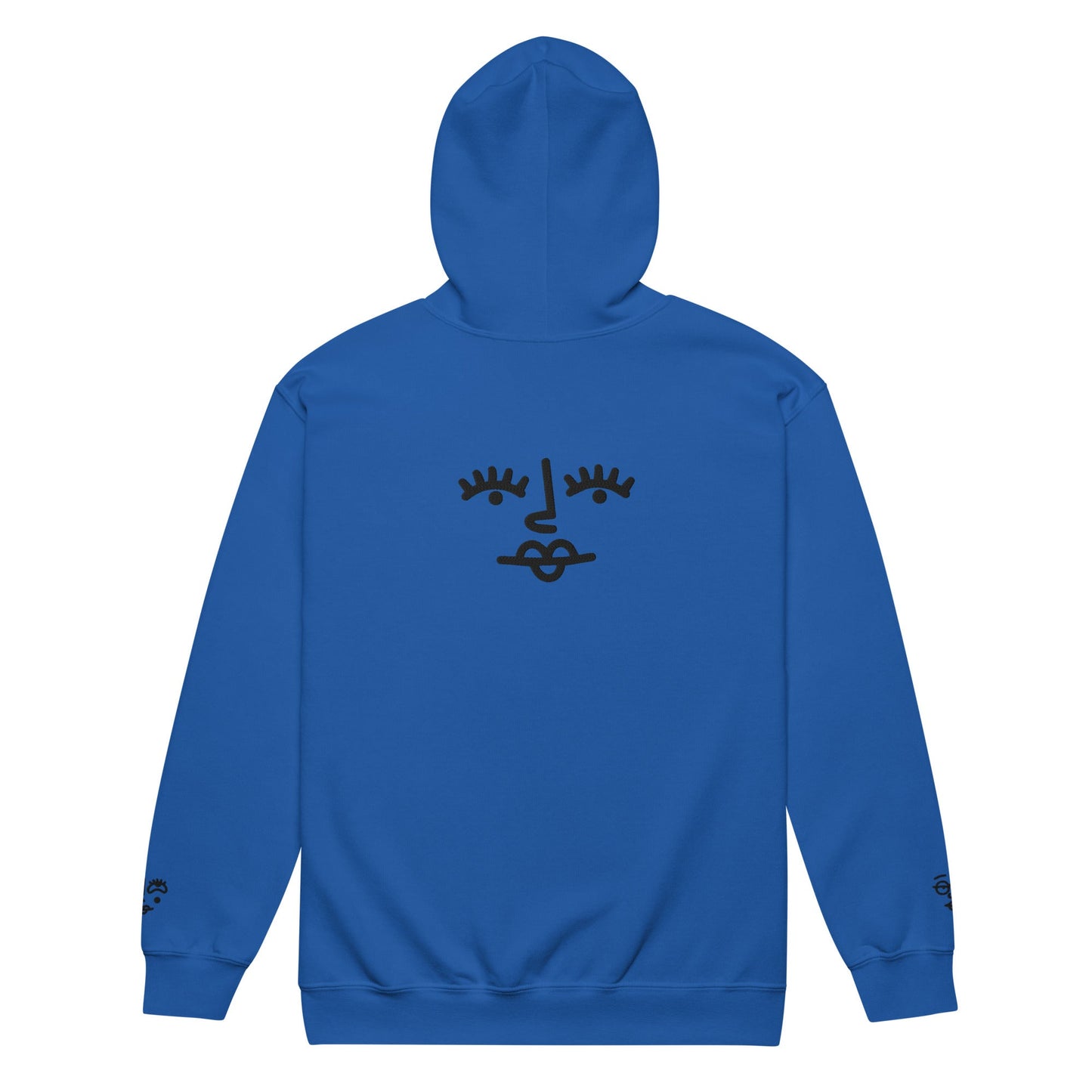 Unisex heavy blend zip hoodie - Girly Face Black Embroidery - Stylin Spirit
