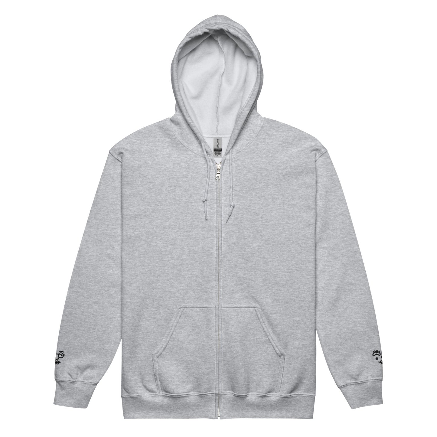 Unisex heavy blend zip hoodie - Girly Face Black Embroidery - Stylin Spirit