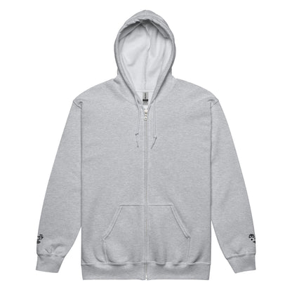 Unisex heavy blend zip hoodie - Girly Face Black Embroidery - Stylin Spirit