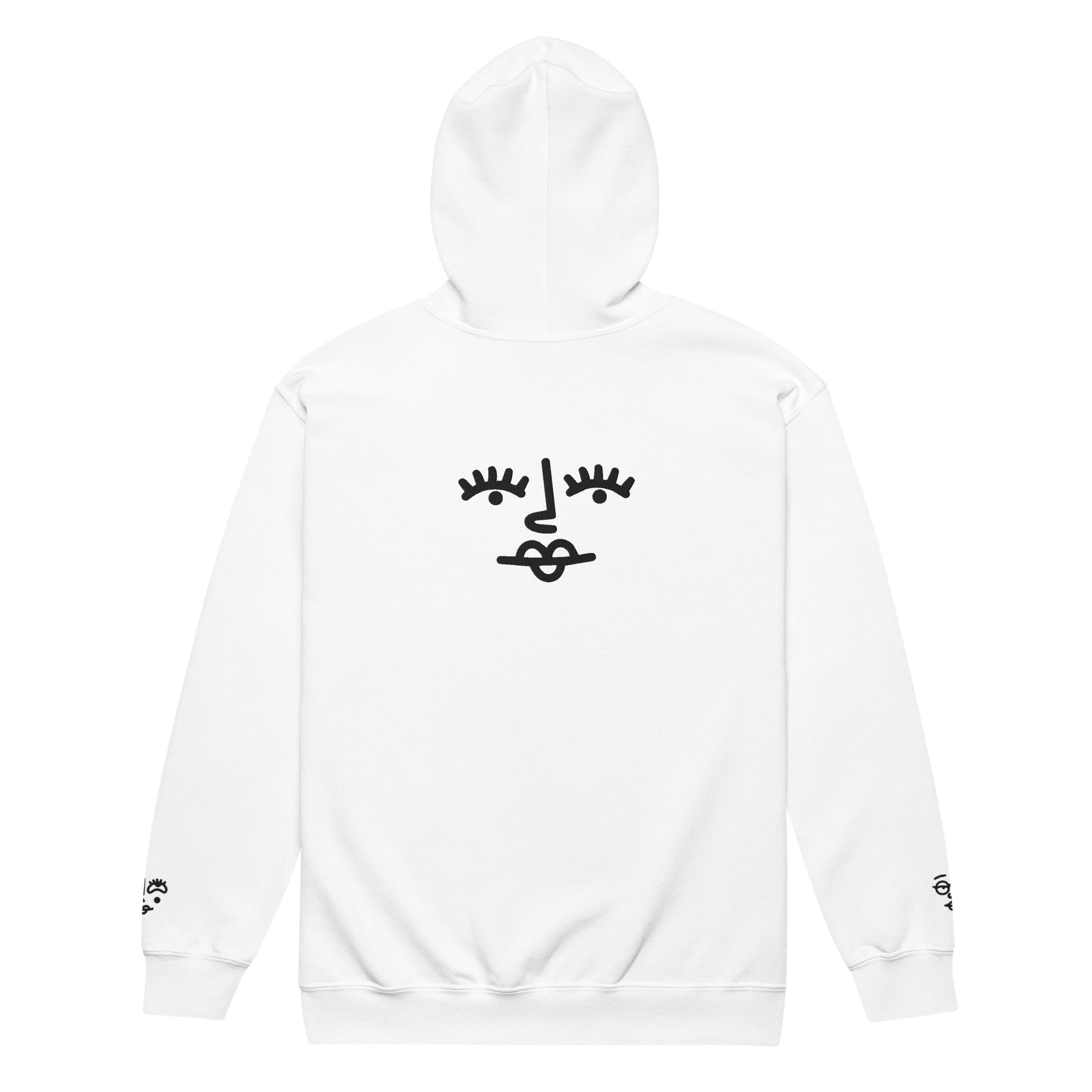 Unisex heavy blend zip hoodie - Girly Face Black Embroidery - Stylin Spirit