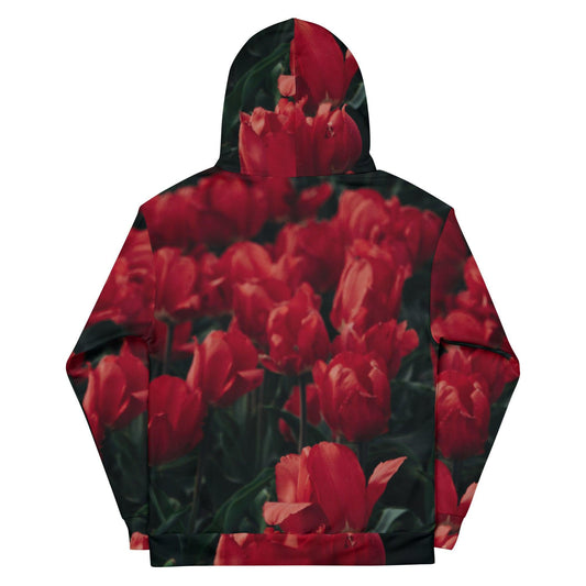 Unisex Hoodie - Red Flowers - Stylin Spirit