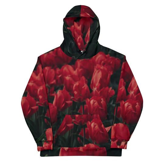 Unisex Hoodie - Red Flowers - Stylin Spirit