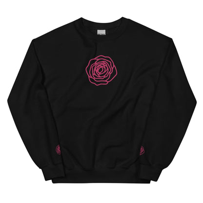 Unisex Sweatshirt - Embroidered Rose Pink - Stylin Spirit