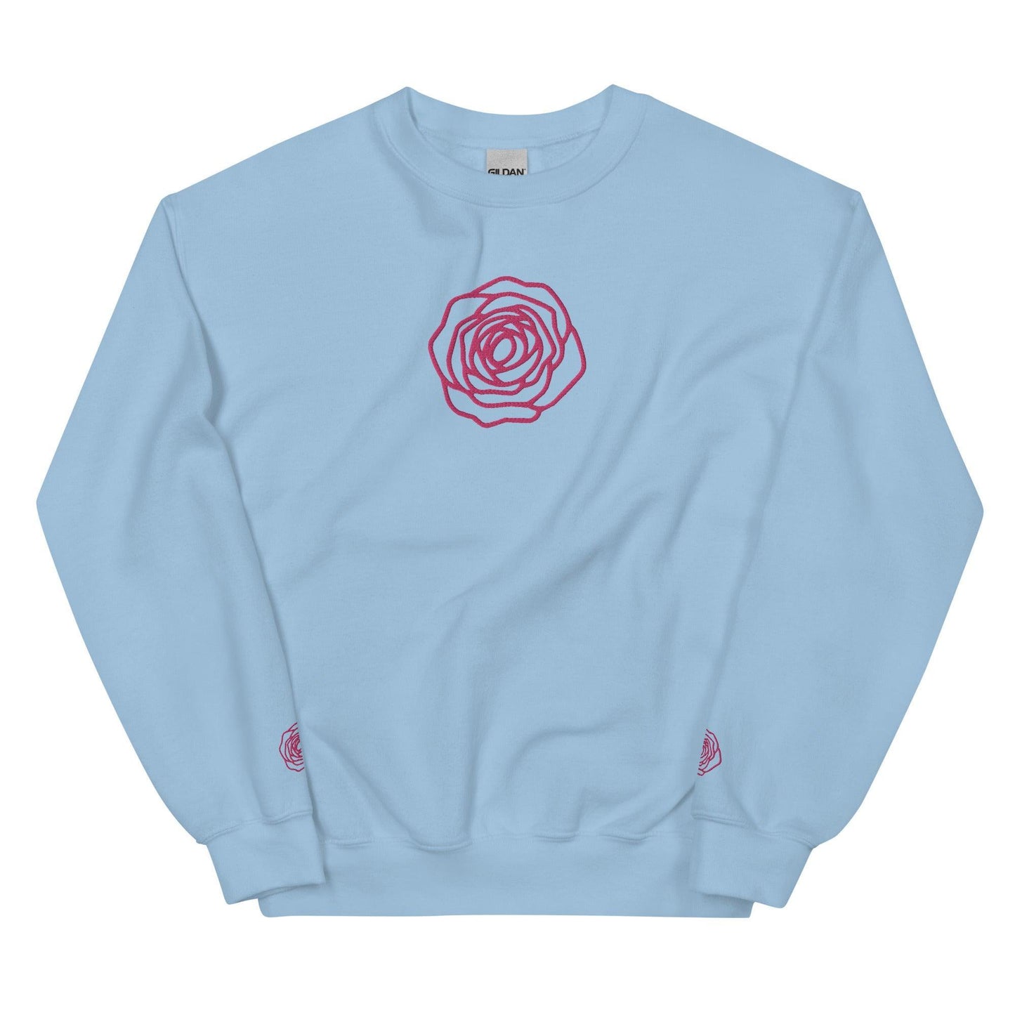 Unisex Sweatshirt - Embroidered Rose Pink - Stylin Spirit