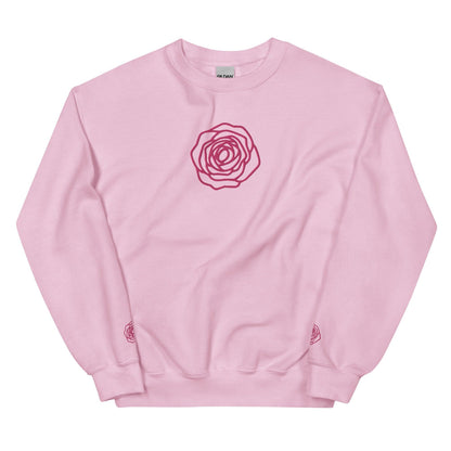 Unisex Sweatshirt - Embroidered Rose Pink - Stylin Spirit