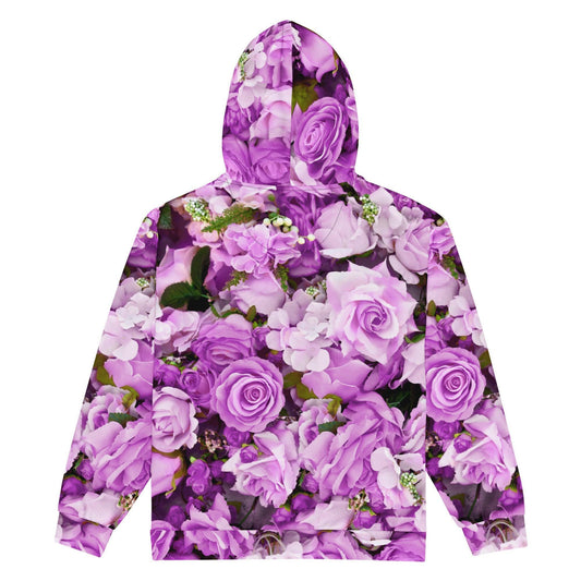 Unisex zip hoodie - Lavender Flowers - Stylin Spirit