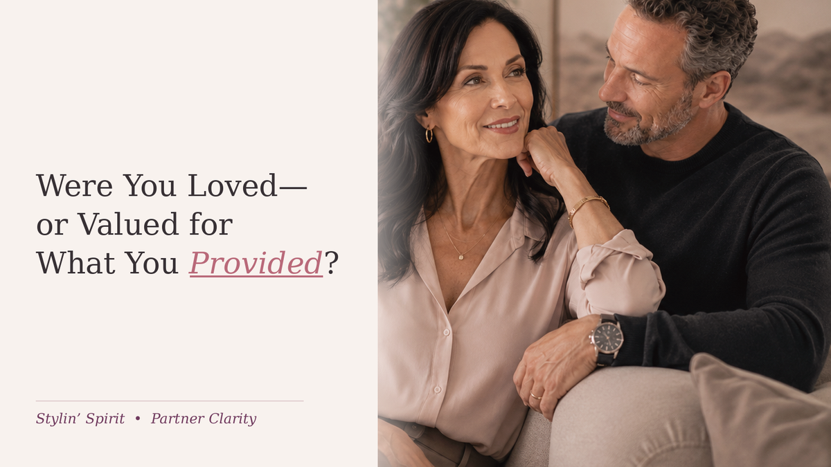 Adult couple seated closely together, representing the difference between mutual love and being valued mainly for labor, money, care, access, or convenience.