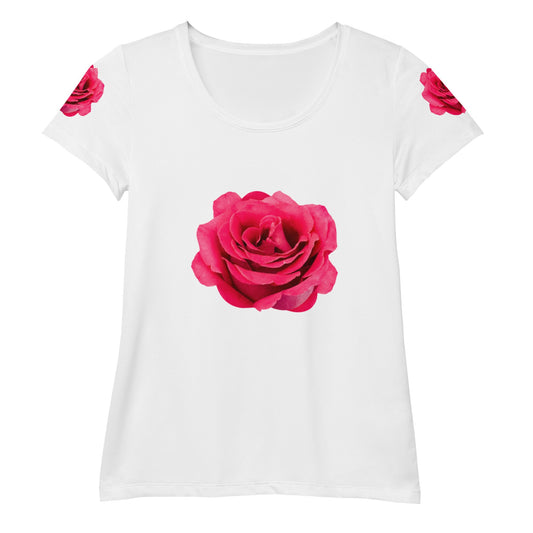 Women's athletic t-shirt - Pink Rose - Stylin Spirit
