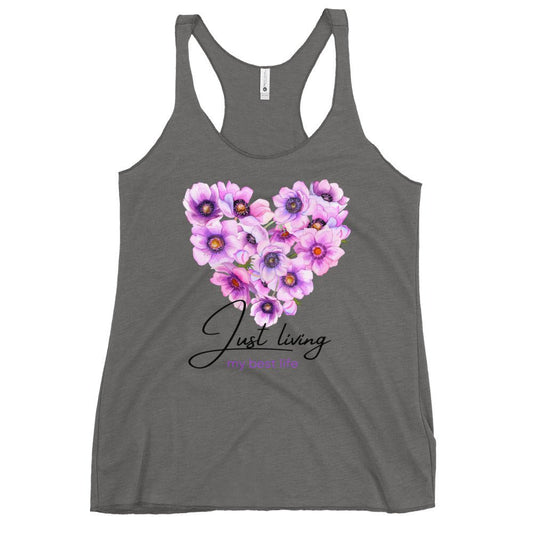 Women's Racerback Tank - Just Living - Stylin Spirit