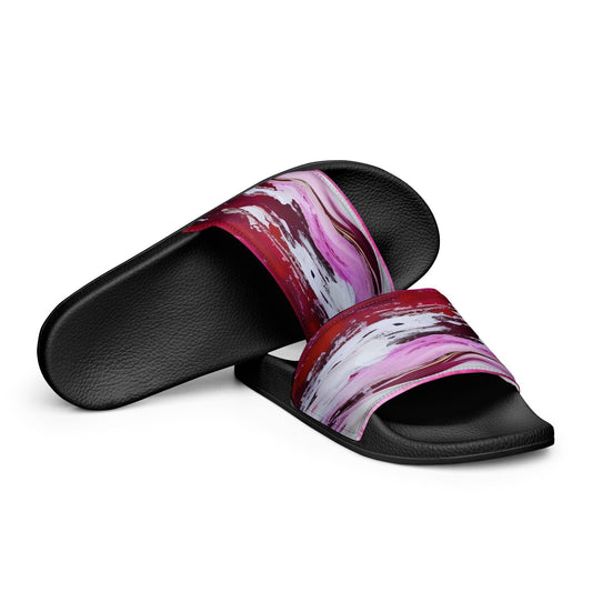 Women's slides - Pink Paint Pour - Stylin Spirit