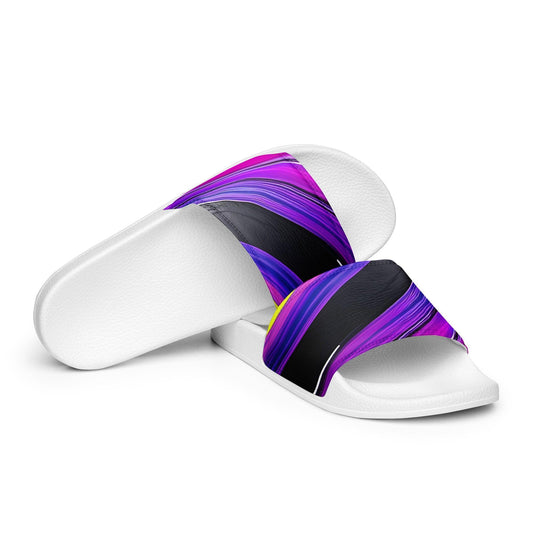 Women's slides - Purple Paint Pour - Stylin Spirit