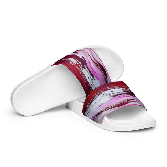 Women's slides - Pink Paint Pour - Stylin Spirit