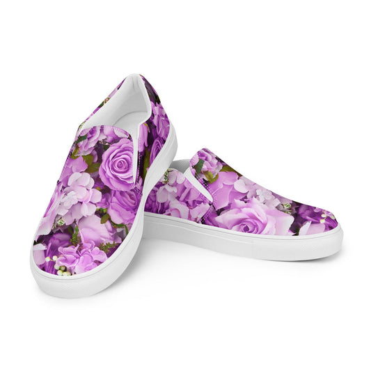 Women’s slip-on canvas shoes - Lavender Flowers - Stylin Spirit