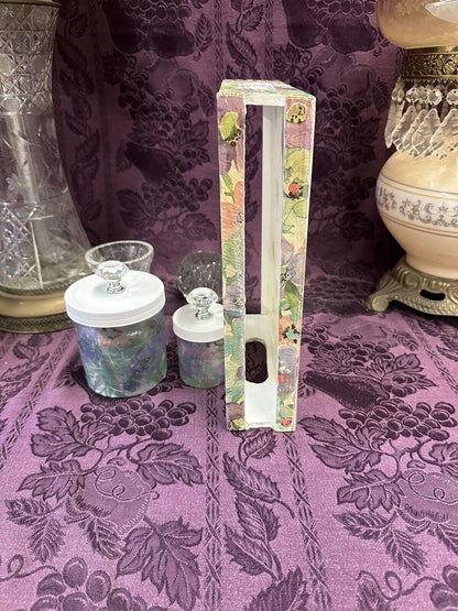 Custom Bathroom Vanity Tray With Matching Plastic Containers Crystal Knobs - Stylin Spirit