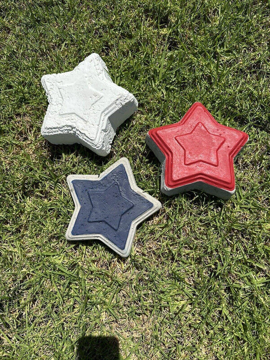 Hand Painted Custom Stepping Stones For Your Garden Decor 3 Stars Patriotic - Stylin Spirit