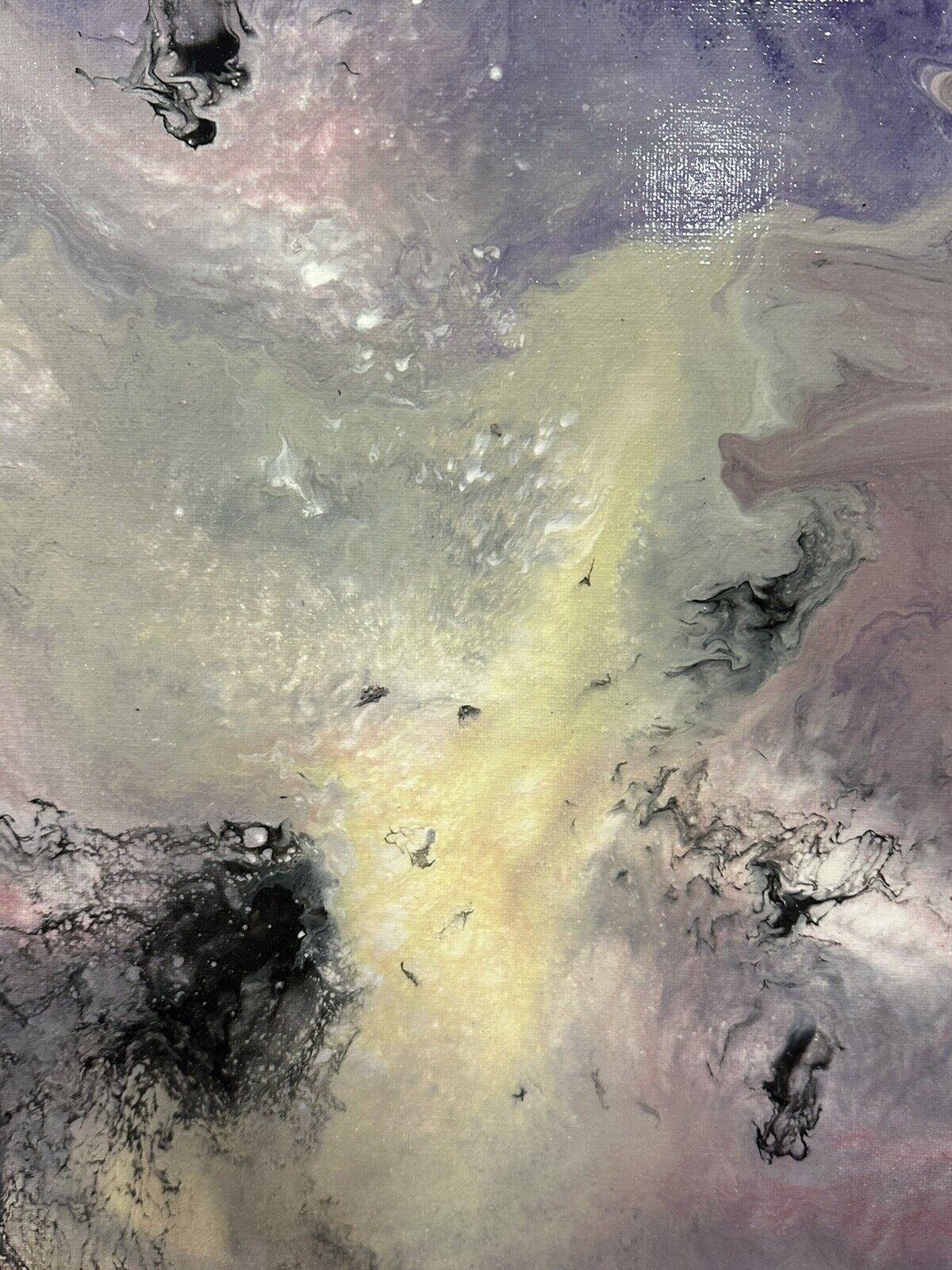 Hand painted Paint Pour 16x20 Pink Teal Gray Purple Black Wall Hanging Art - Stylin Spirit