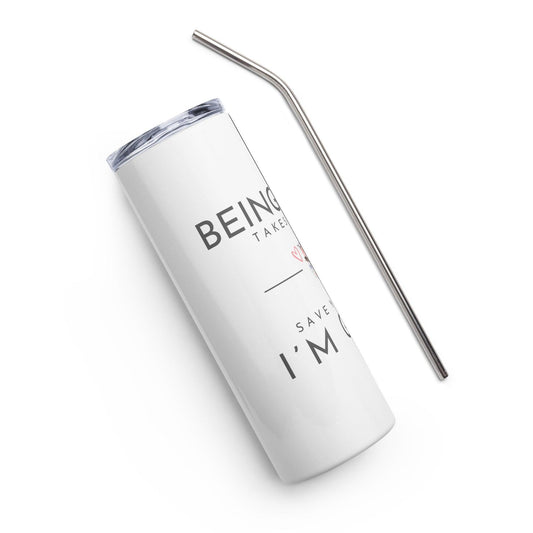 Stainless steel tumbler - Being Mean Skull - Stylin Spirit