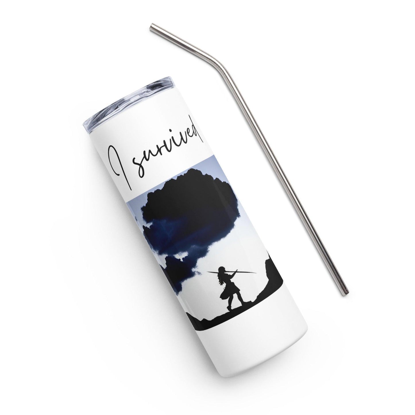Stainless steel tumbler - I Survived - Stylin Spirit