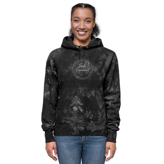 Unisex Champion tie-dye hoodie - Female Empowerment - Stylin Spirit