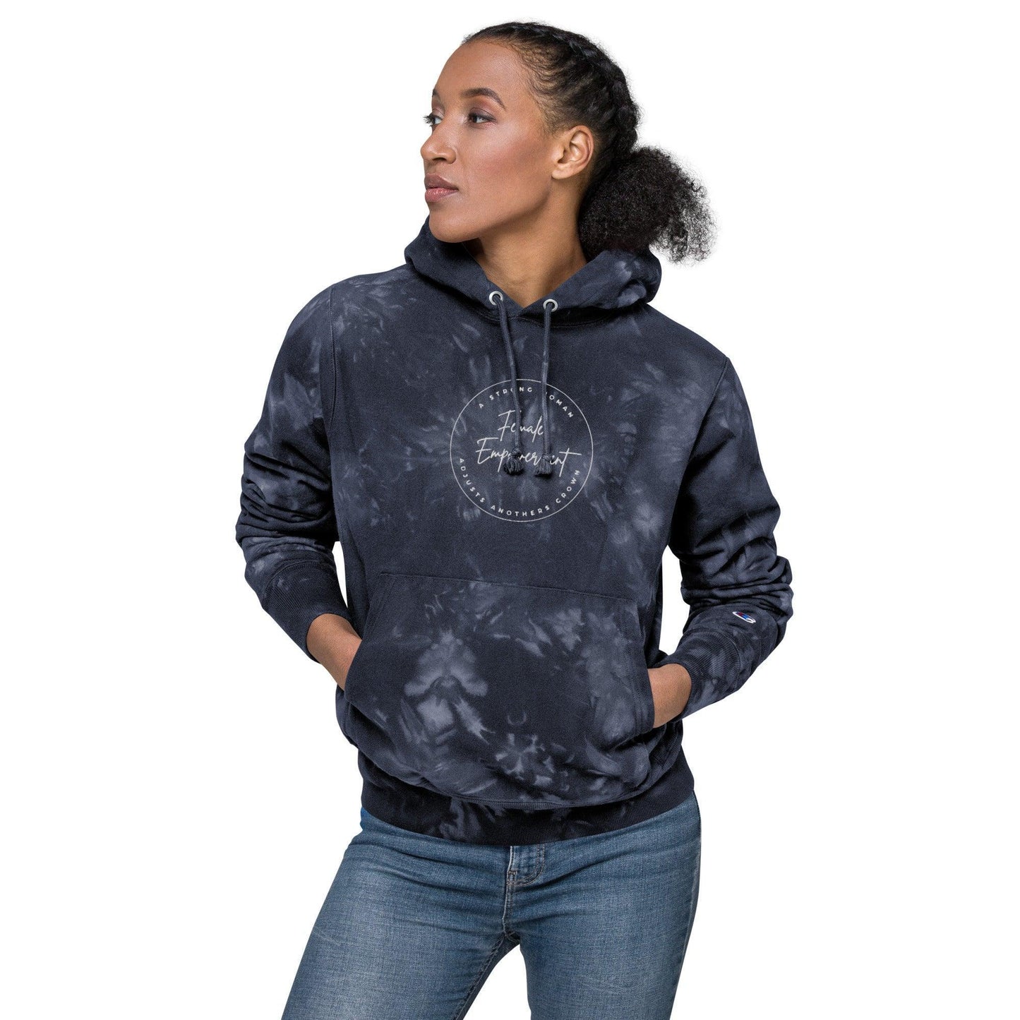 Unisex Champion tie-dye hoodie - Female Empowerment - Stylin Spirit