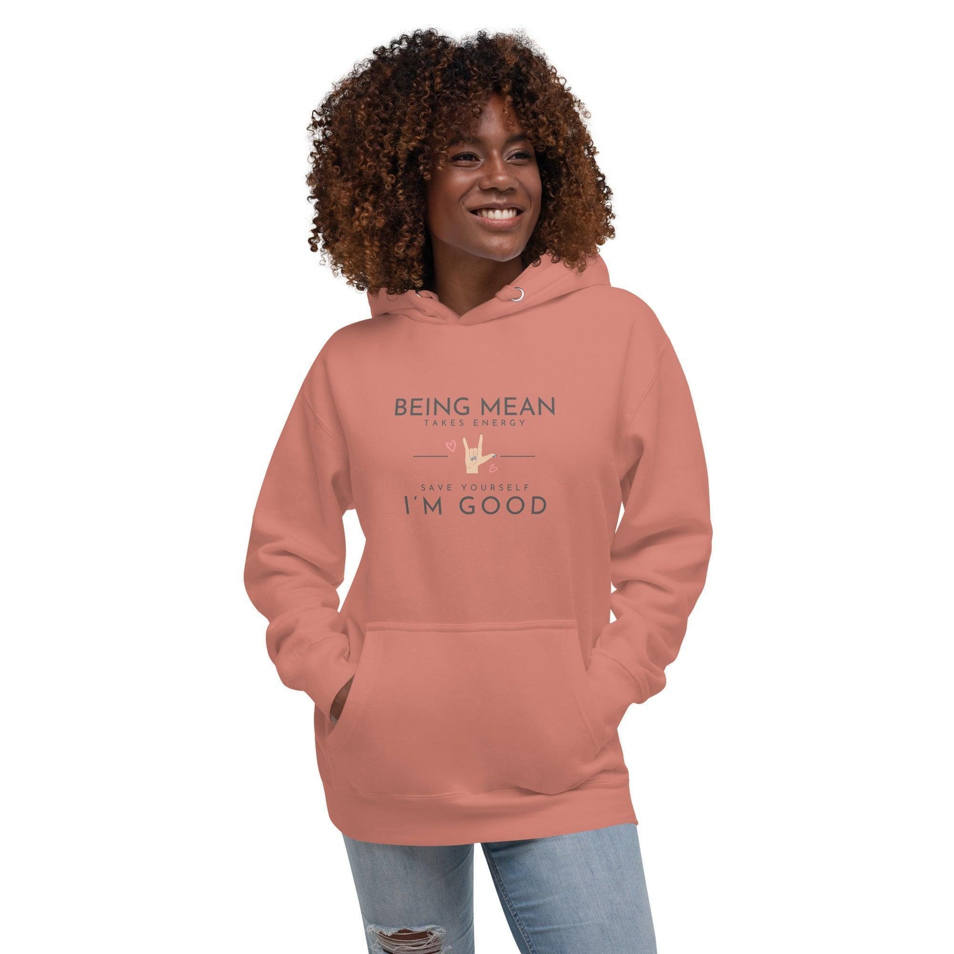 Unisex Hoodie - Being Mean Hand - Stylin Spirit