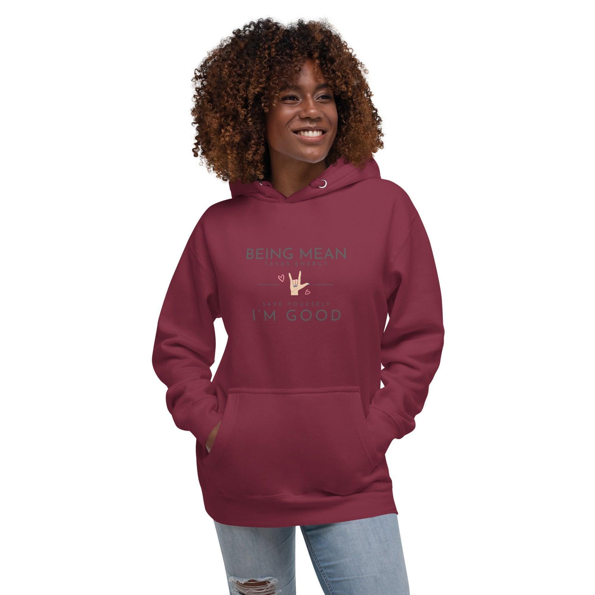 Unisex Hoodie - Being Mean Hand - Stylin Spirit