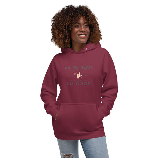 Unisex Hoodie - Being Mean Hand - Stylin Spirit