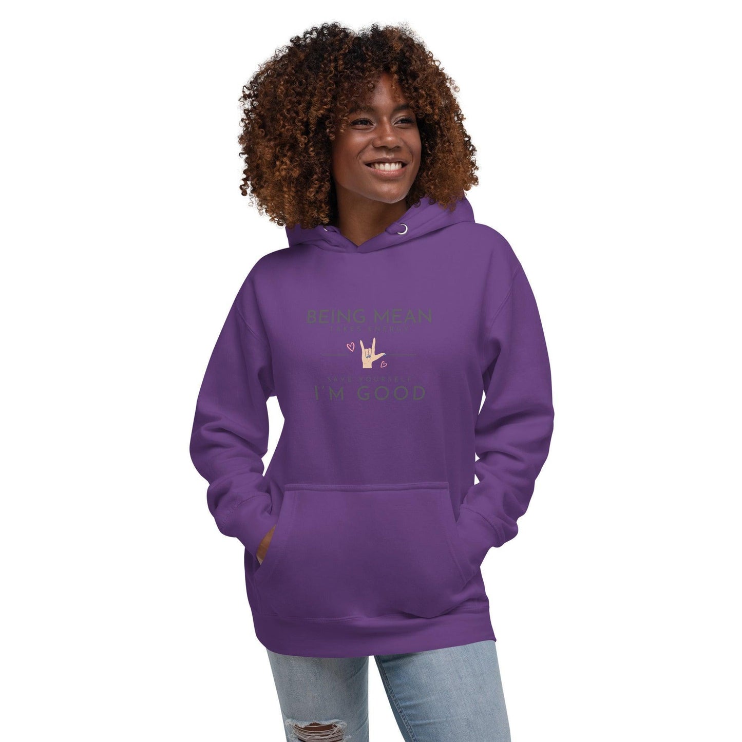 Unisex Hoodie - Being Mean Hand - Stylin Spirit