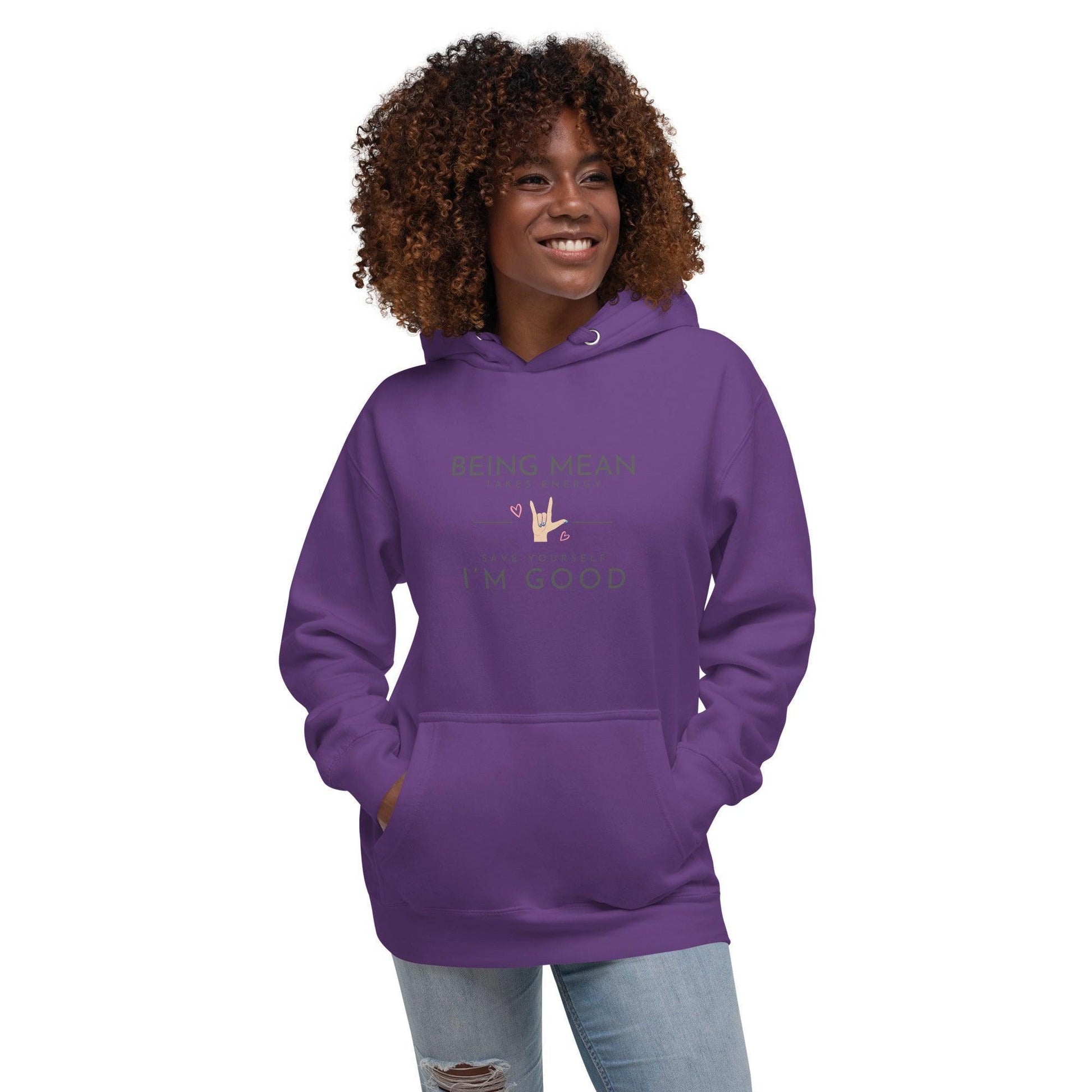 Unisex Hoodie - Being Mean Hand - Stylin Spirit
