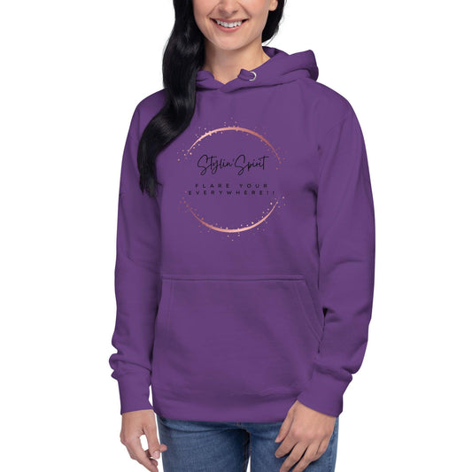 Unisex Hoodie - Stylin' Spirit Logo & Purple Roses - Stylin Spirit