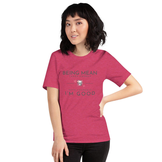 Unisex t-shirt - Being Mean Skull - Being Mean Takes Energy Save Yourself I'm Good - Stylin Spirit