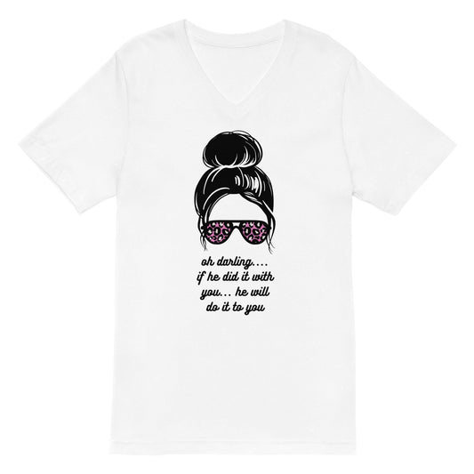 Unisex Short Sleeve V-Neck T-Shirt - Oh Darling - Stylin Spirit