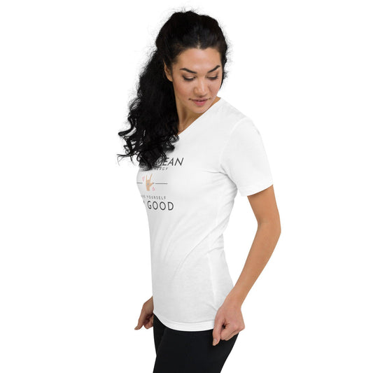 Unisex Short Sleeve V-Neck T-Shirt - Being Mean Hand - Stylin Spirit