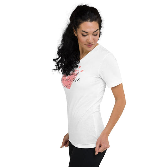 Unisex Short Sleeve V-Neck T-Shirt - First Choice Pink Heart - I'm a First Choice Not a Last Resort - Stylin Spirit