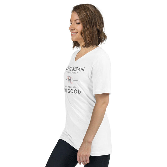 Unisex Short Sleeve V-Neck T-Shirt - Being Mean Skull - Stylin Spirit
