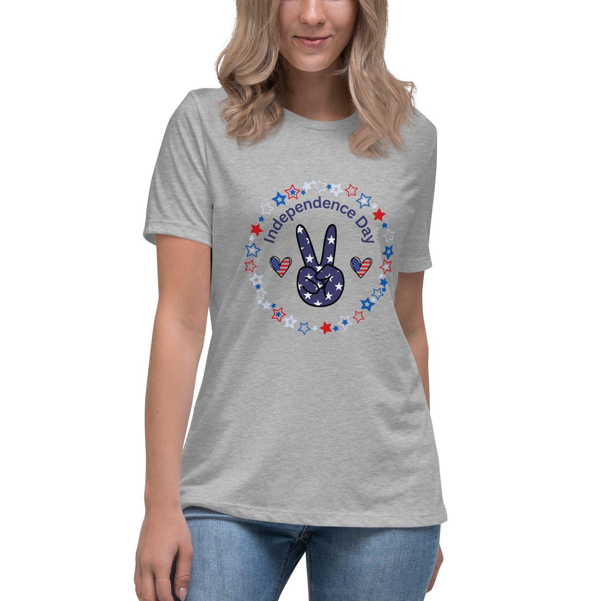 Women's Relaxed T-Shirt - Independence Day 4th of July - Stylin Spirit
