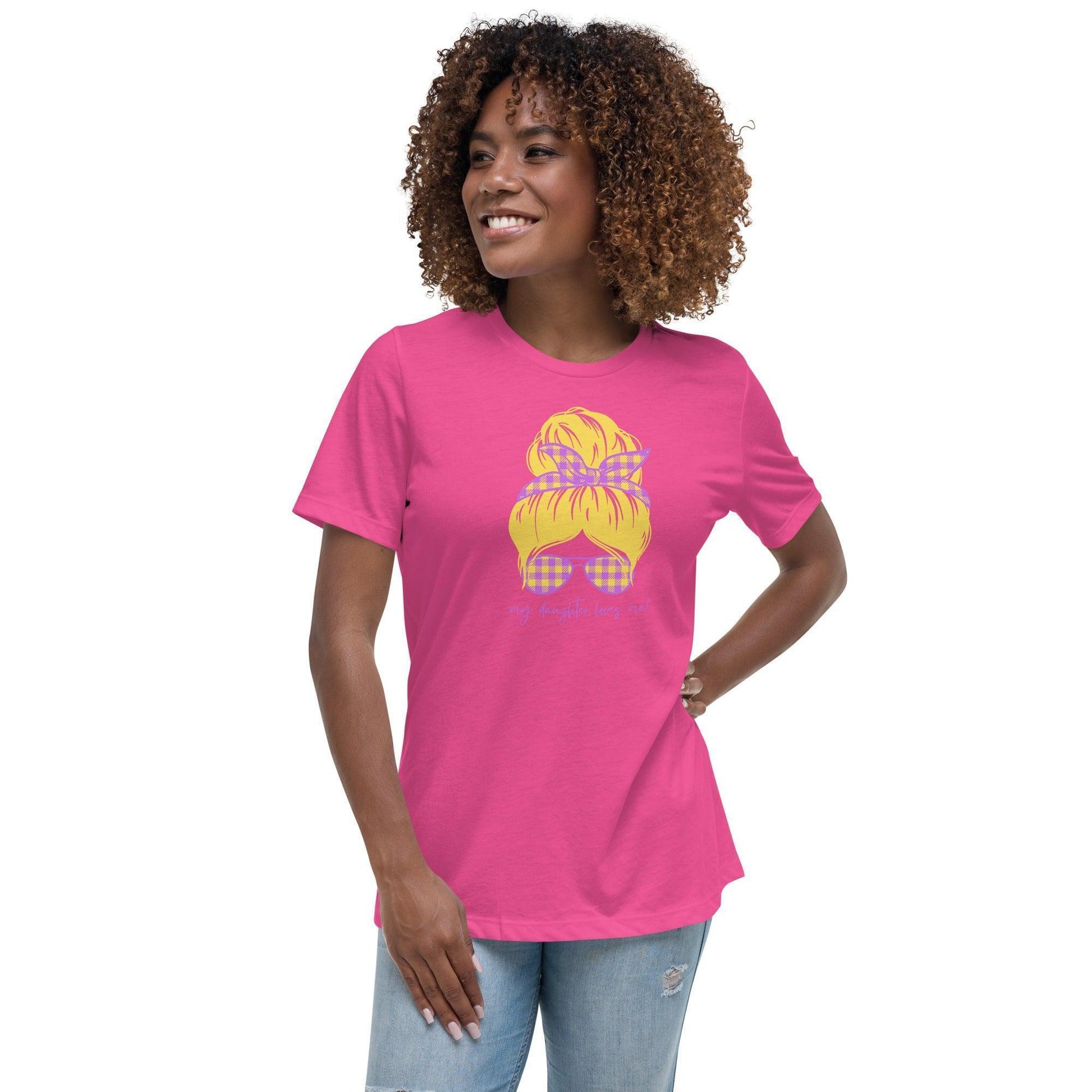 Women's Relaxed T-Shirt - My daughter loves me! Blonde - Stylin Spirit