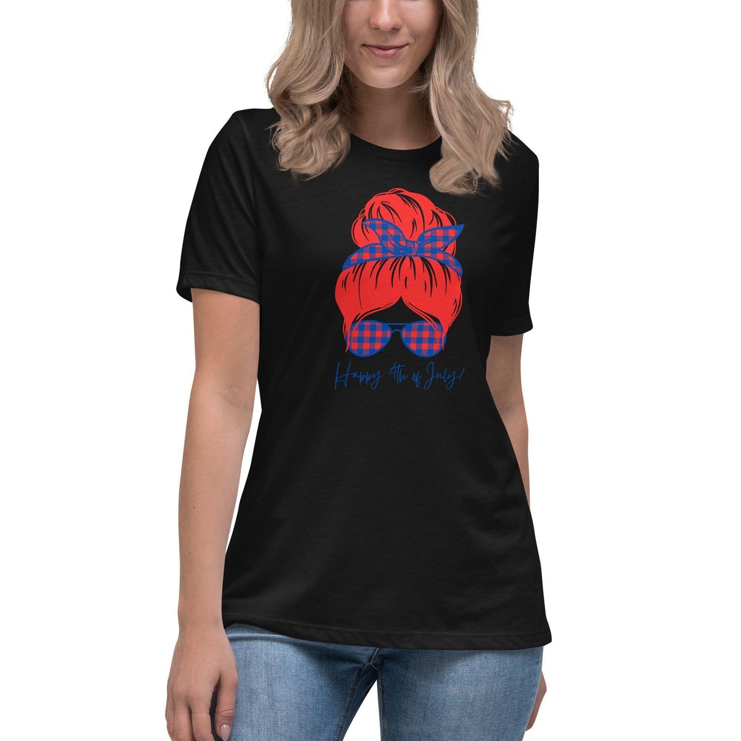 Women's Relaxed T-Shirt - Happy 4th of July - Stylin Spirit