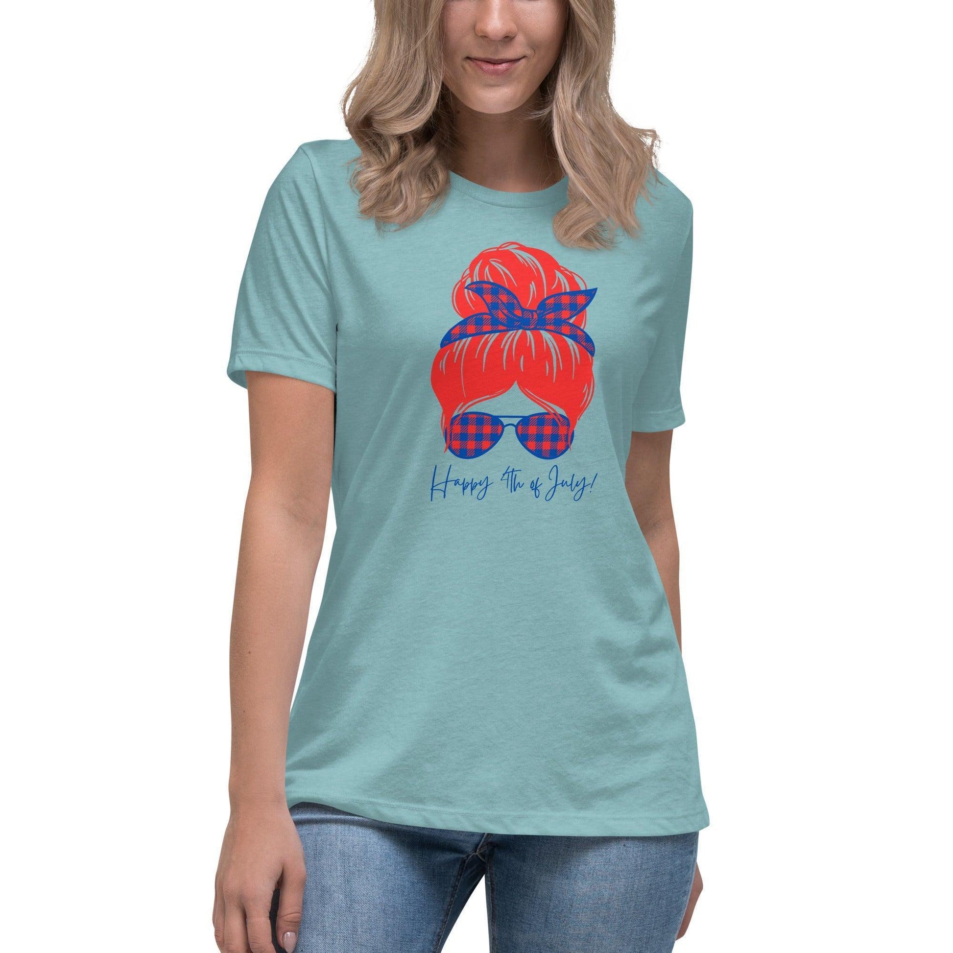 Women's Relaxed T-Shirt - Happy 4th of July - Stylin Spirit