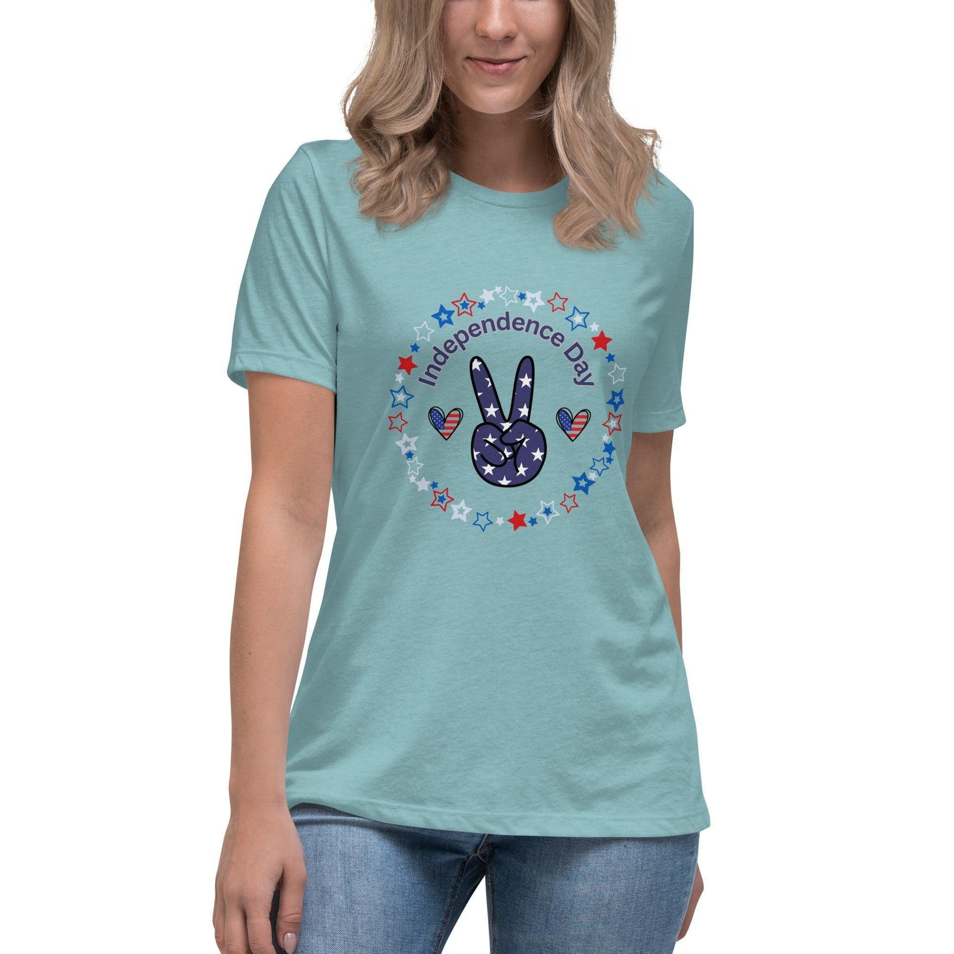 Women's Relaxed T-Shirt - Independence Day 4th of July - Stylin Spirit
