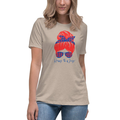Women's Relaxed T-Shirt - Happy 4th of July - Stylin Spirit