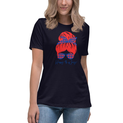 Women's Relaxed T-Shirt - Happy 4th of July - Stylin Spirit